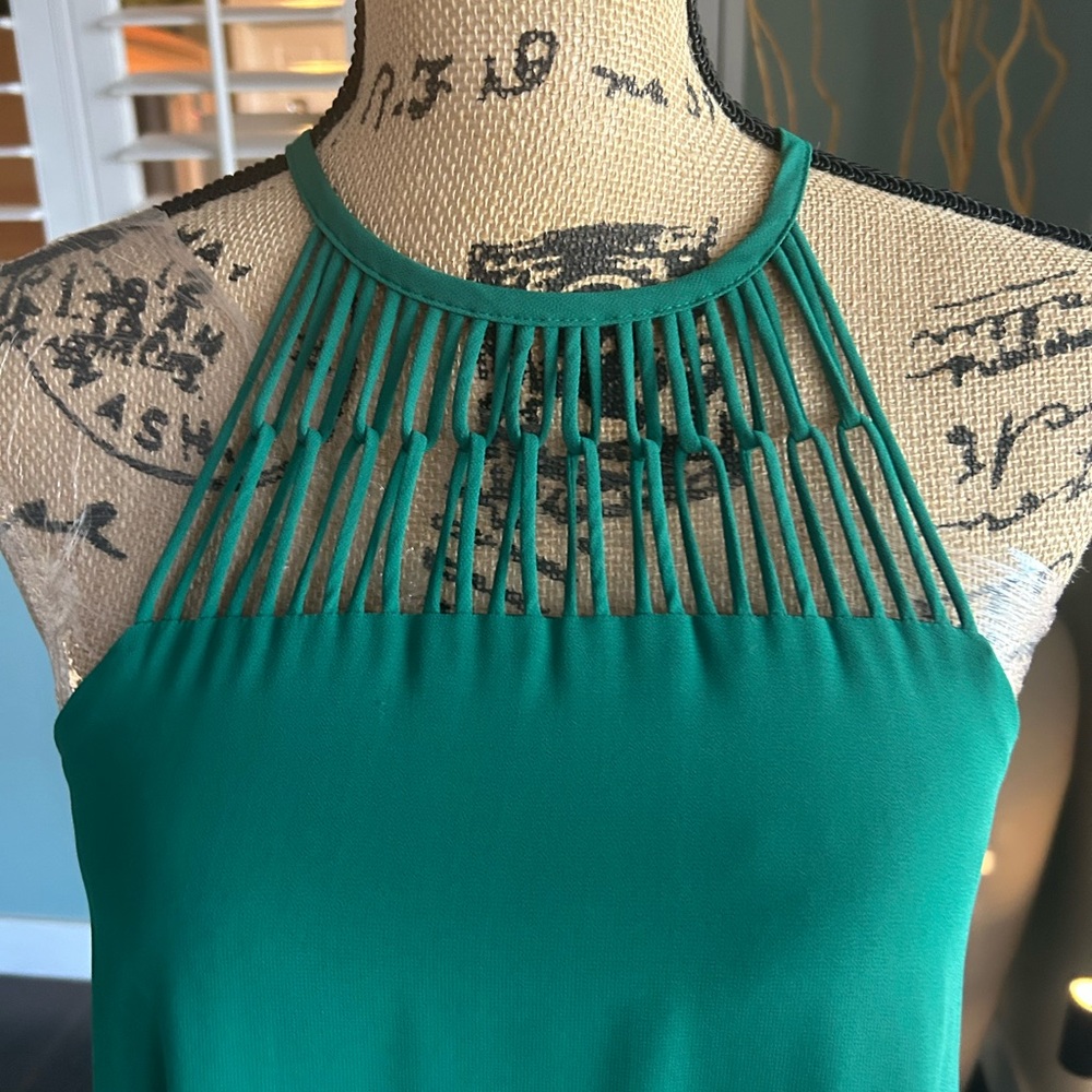 Lulu's Emerald Green Halter Swing Mini Dress - Picture 2 of 5